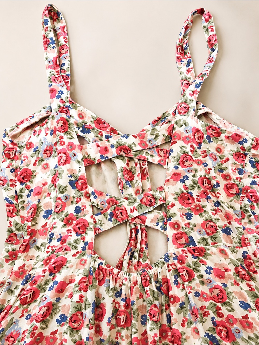 Urban Outfitters Staring At Stars Cross-back Romper 90s Floral Backless Playsuit - Picture 12 of 16